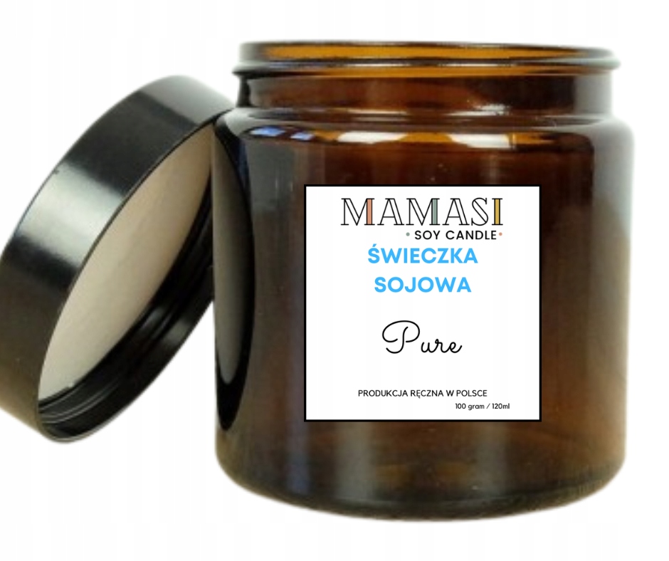 

Pure 120ML Świeca , Świeczka Sojowa Bezzapachowa