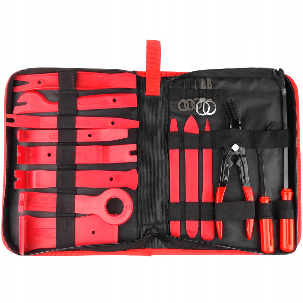 ŚCIĄGACZE KLUCZE DO RADIA TAPICERKI KLIPSÓW ZESTAW WYIMAKÓW W ETUI