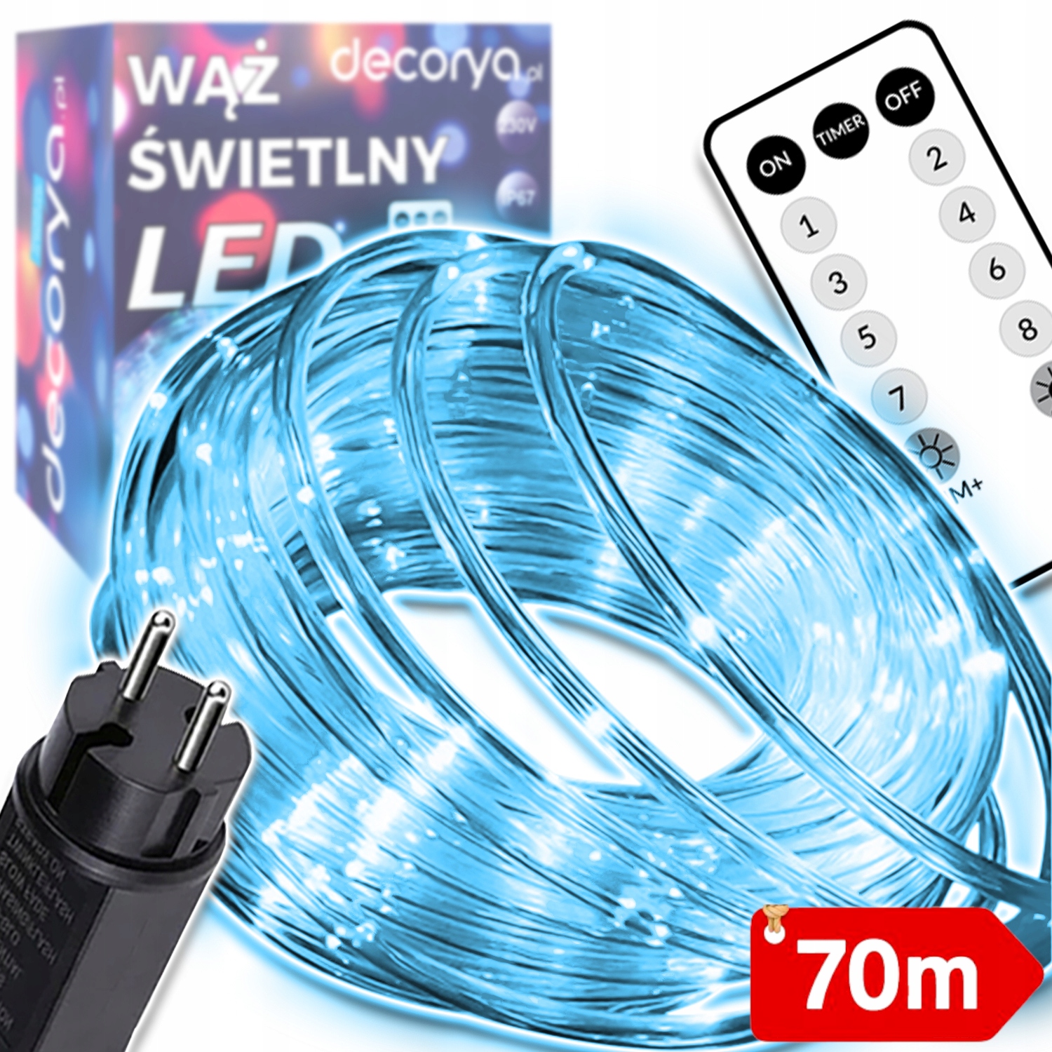 Světelný Had Led Vánoční Osvětlení Na Stromeček Venkovní Girlanda 70M Voděodolný IP67