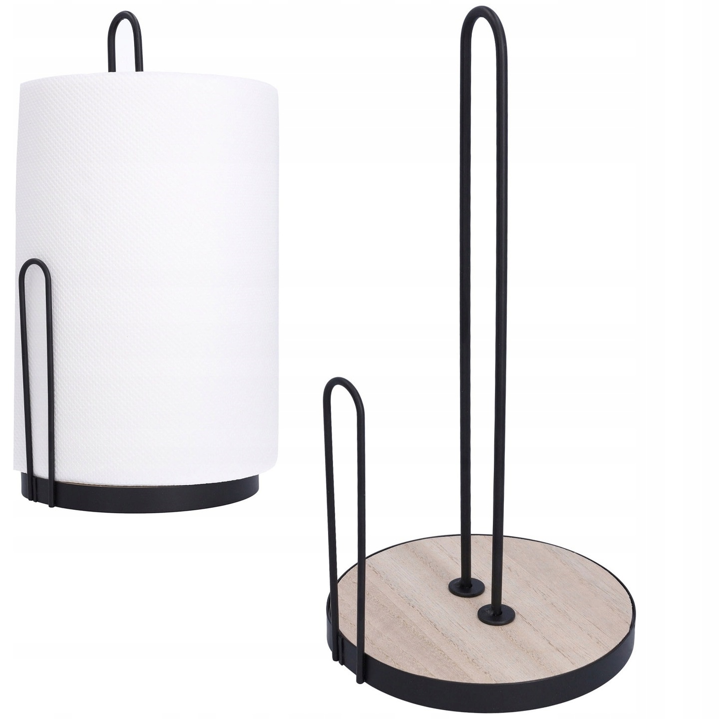 Stojak na ręczniki papierowe czarny metalowy loft