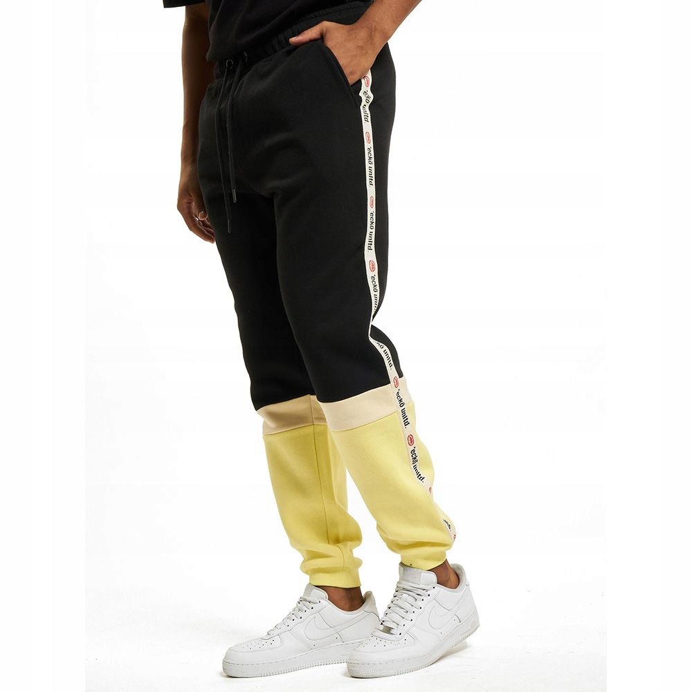 Pánské teplákové kalhoty Ecko Unltd Frederick černé, žluté, jogger 4XL
