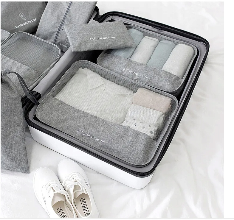 ORGANIZER PODRÓŻNY DO WALIZKI TORBY SZAFY 7 SZT. UBRANIA Model X522