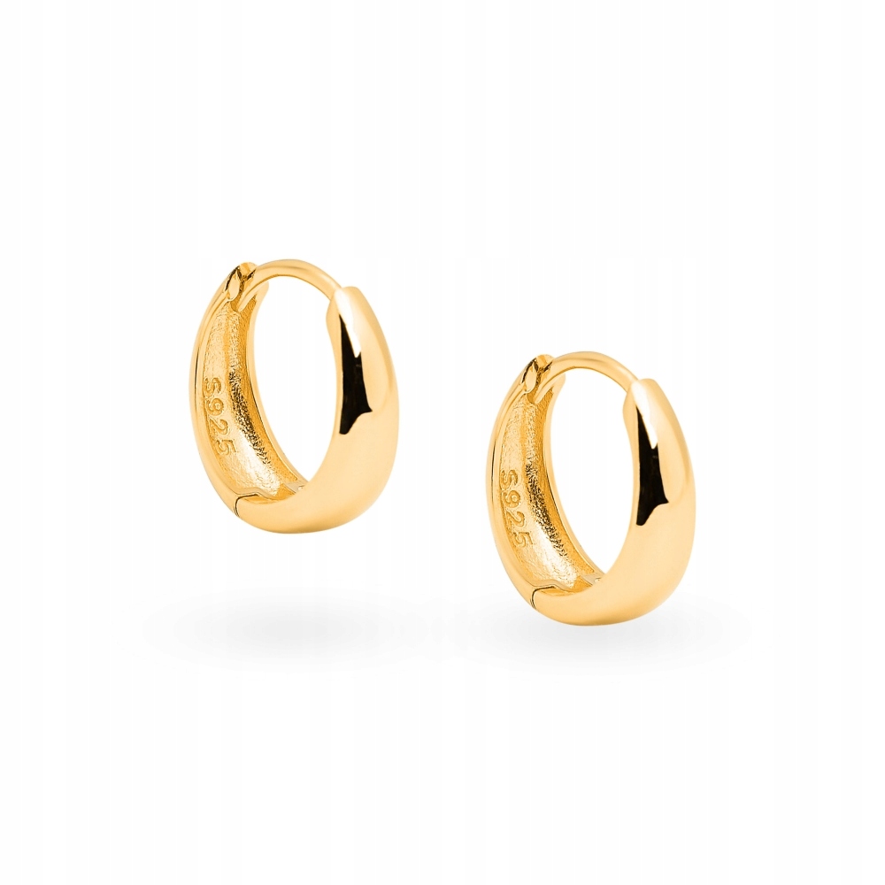 Kolczyki koła pozłacane Ania Kruk złote gładkie vintage 1,3 cm srebro 925