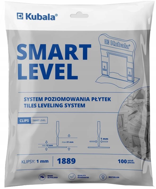 

Kubala 1889 Smart Level Klipsy 1mm wysokie 100szt.