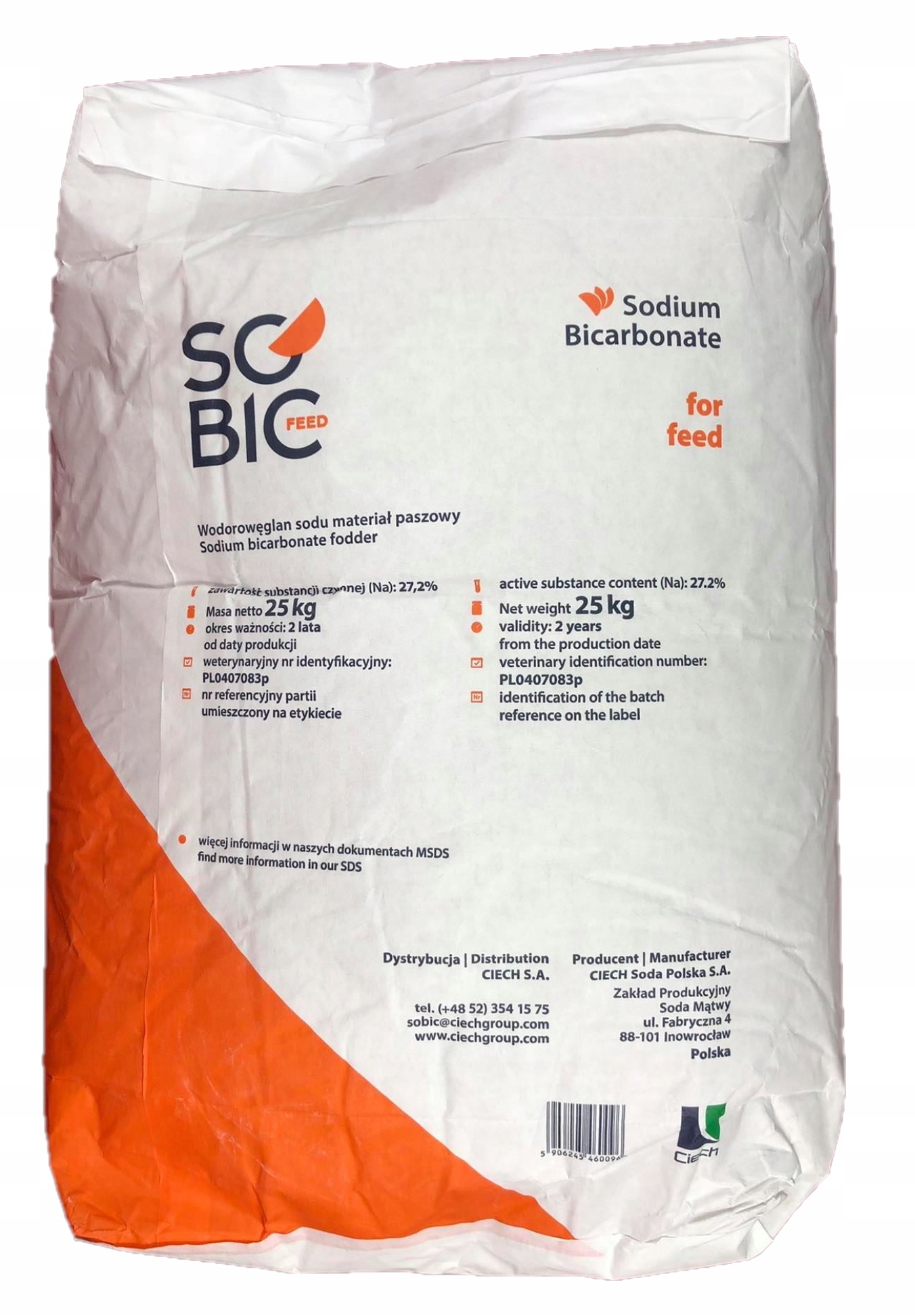 Wodorowęglan Kwaśny węglan sodu Sobic Feed 25kg