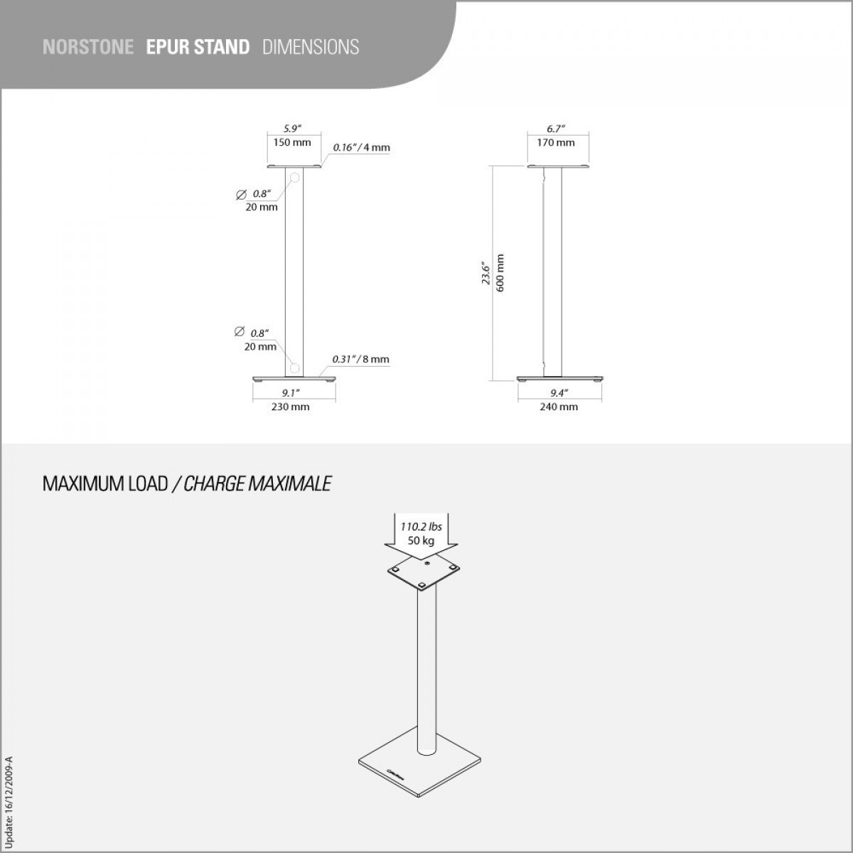 Norstone Epur Stand (Clear satin) - para Marka Norstone