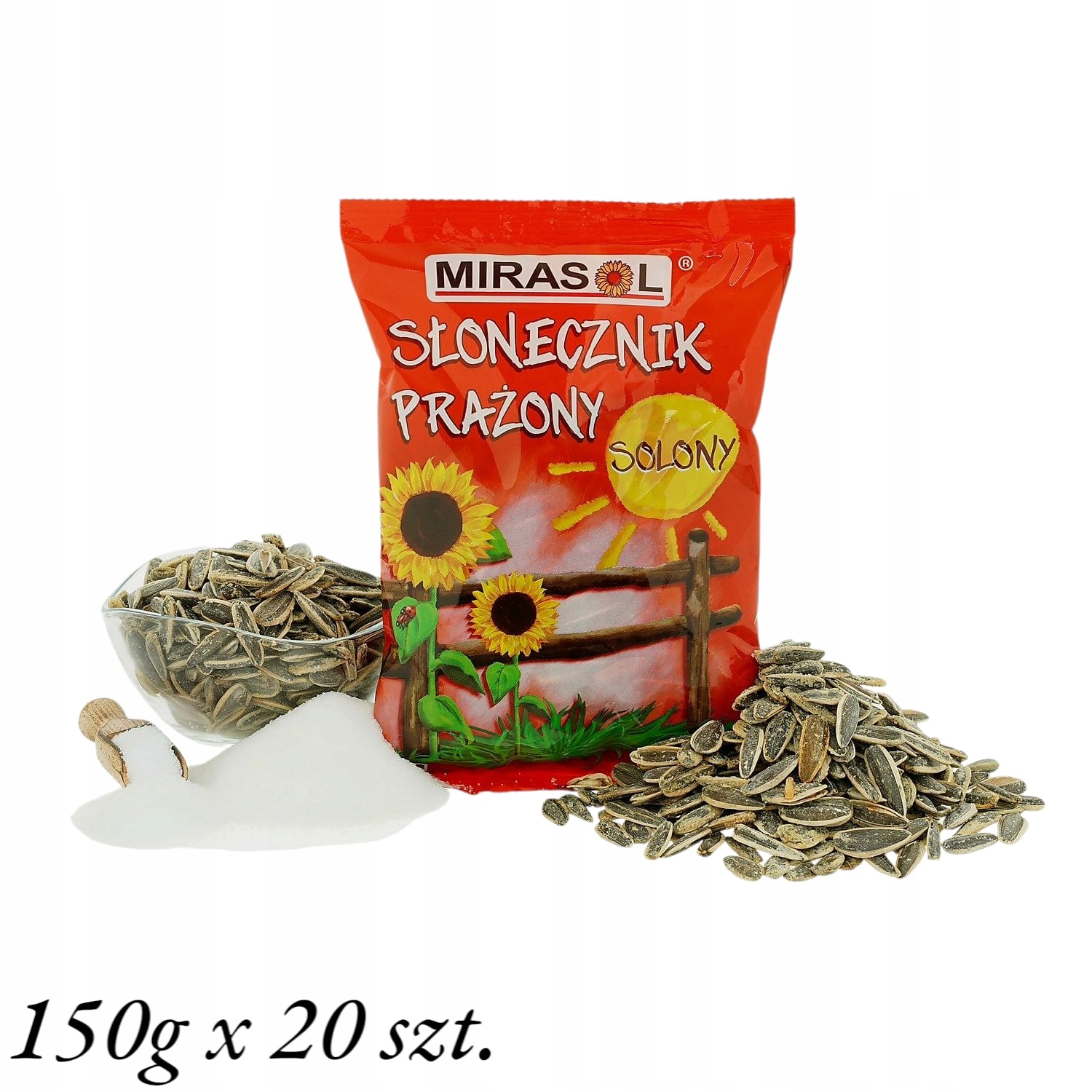 Levně Slunečnice Mirasol Pražená 150 g Solené Velké Zrno
