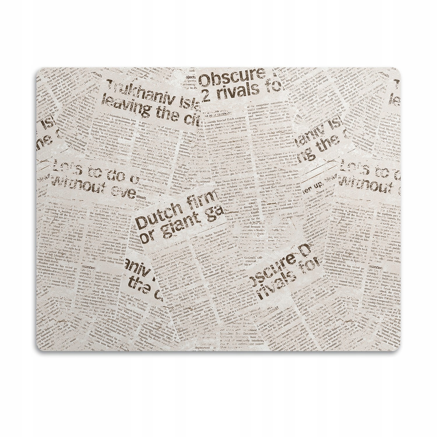 Levně Voděodolná podložka pod misku Vintage noviny 90x60 cm