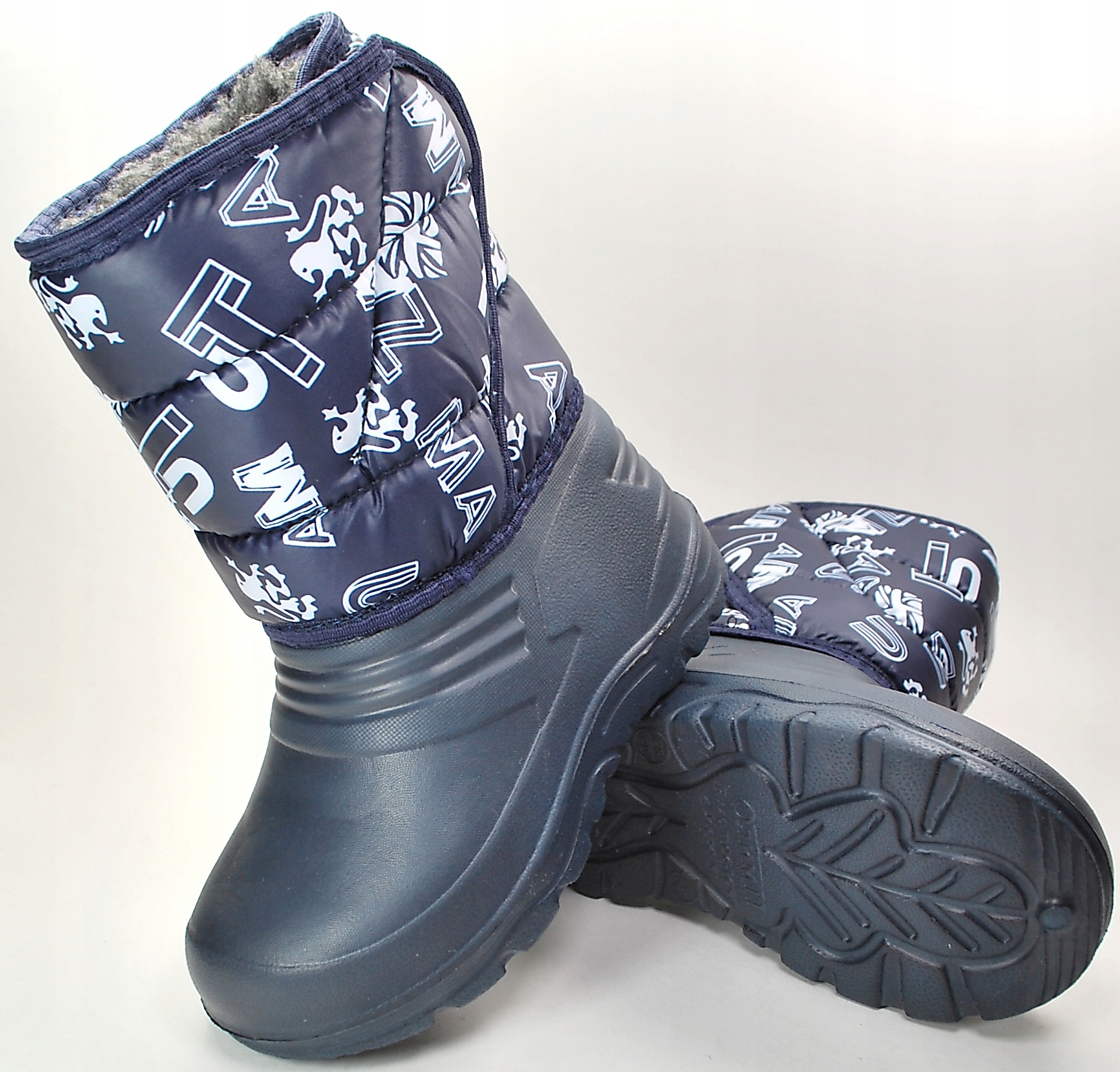 GRANATOWE ciepłe, lekkie śniegowce na rzep r 30 Marka Inna marka