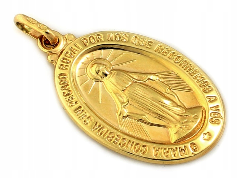 Oboustranný zlatý medailon 585 s neposkvrněným řetízek 3.81 g pro ni 14kt