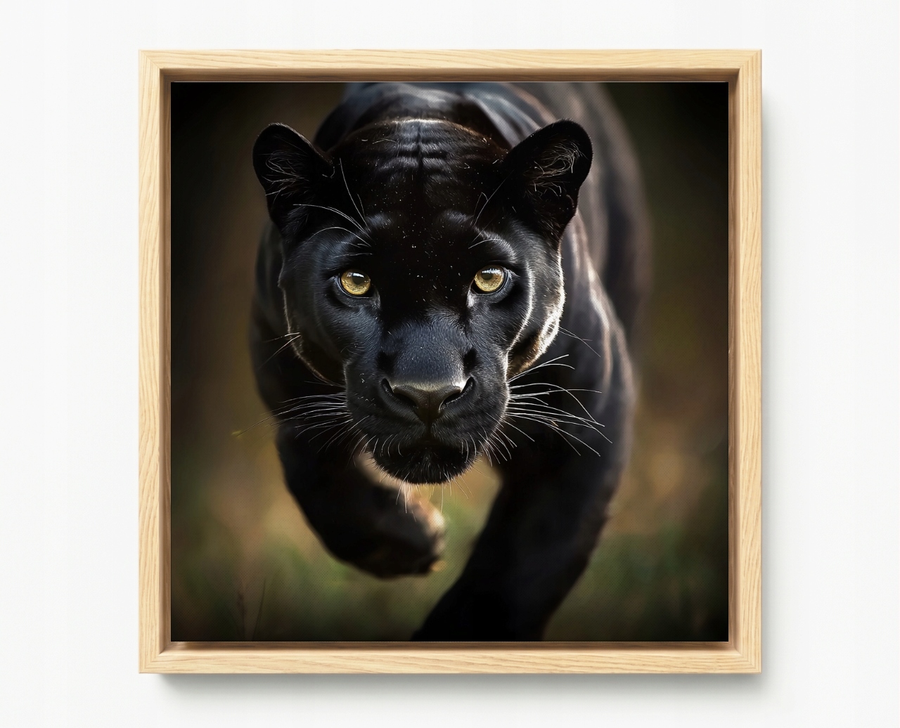 Obraz Rám Americký Box Zvíře Dravec Kočka Černá Pantera Puma 80x80