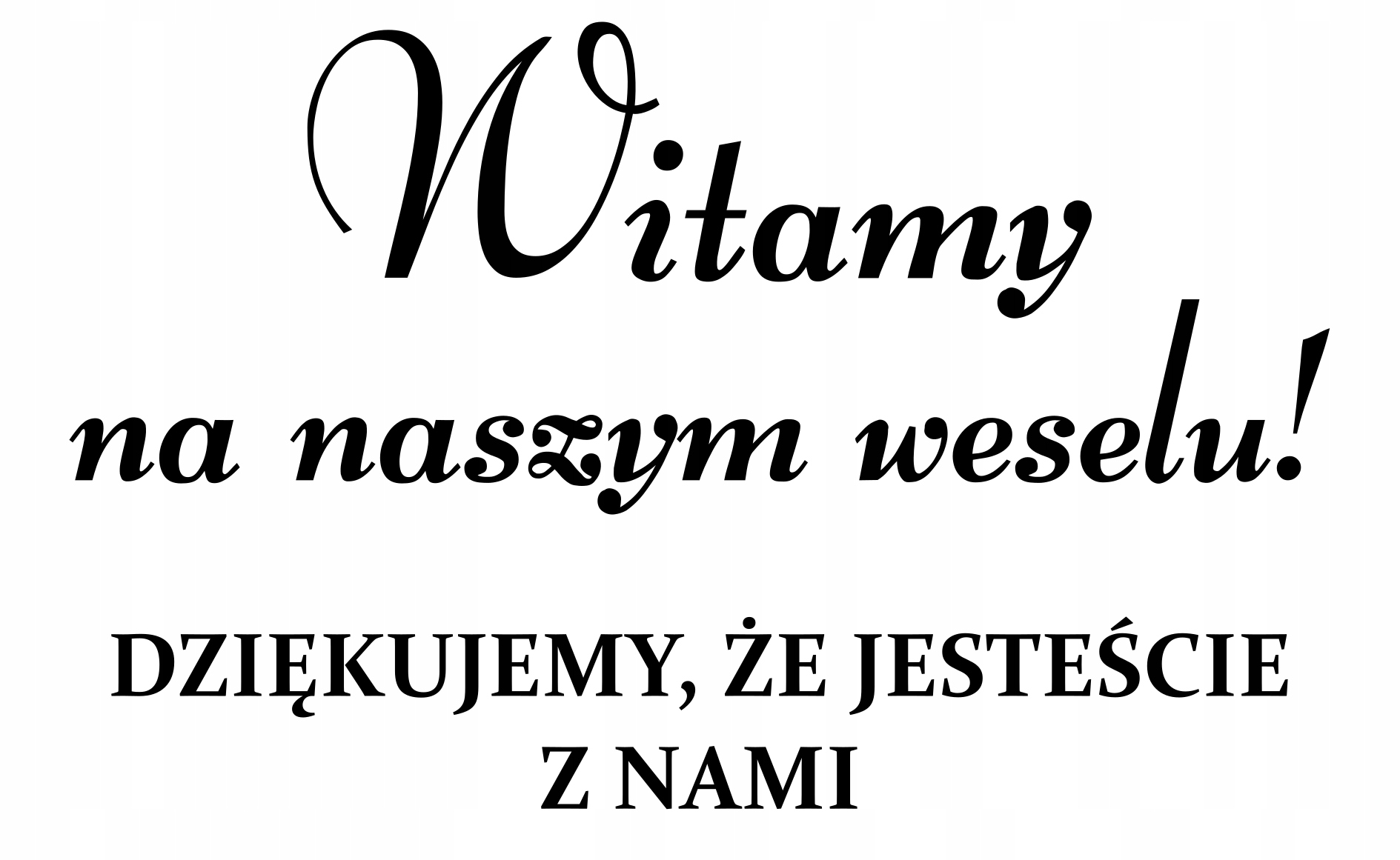 naklejka WITAMY Twoje imiona i data 45x44cm wesele Wysokość produktu 44 cm
