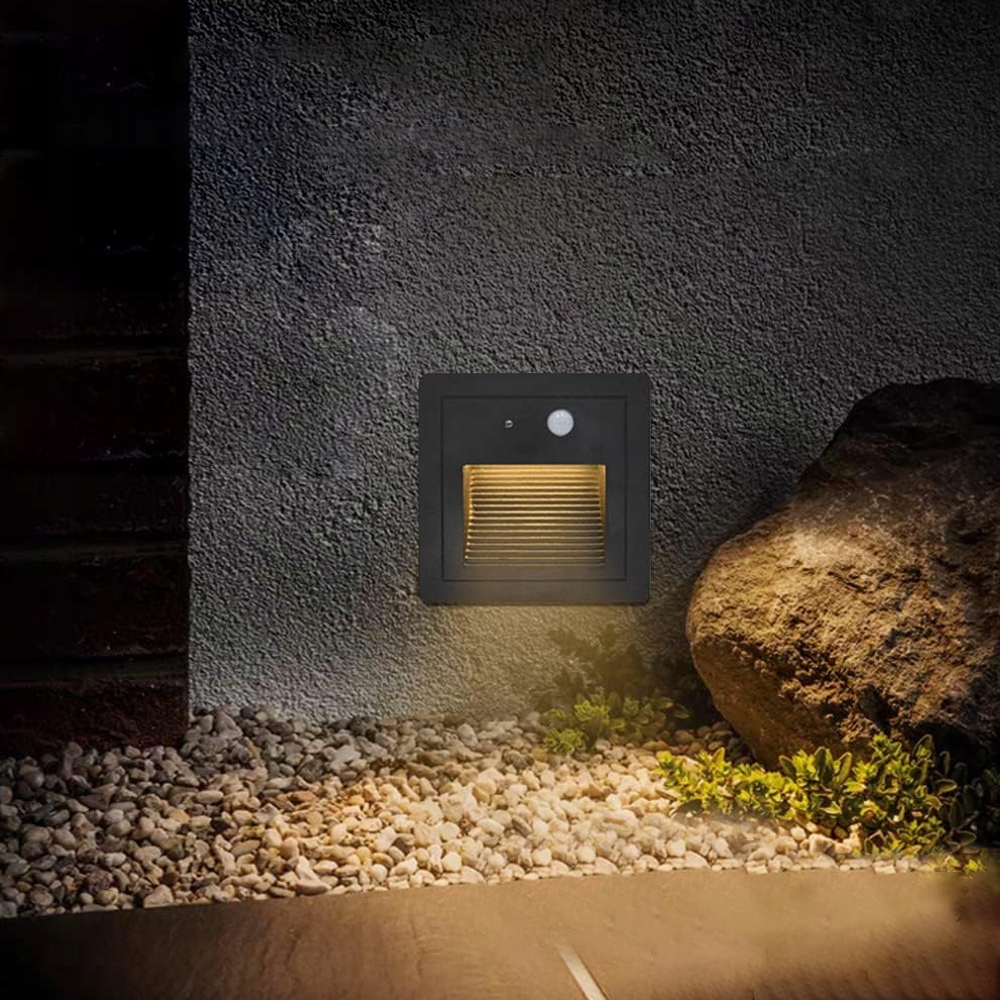 OŚWIETLENIE SCHODOWE OPRAWA LAMPKA SCHODOWA LED Z CZUJNIKIEM RUCHU 4SZT Moc znamionowa 3 W