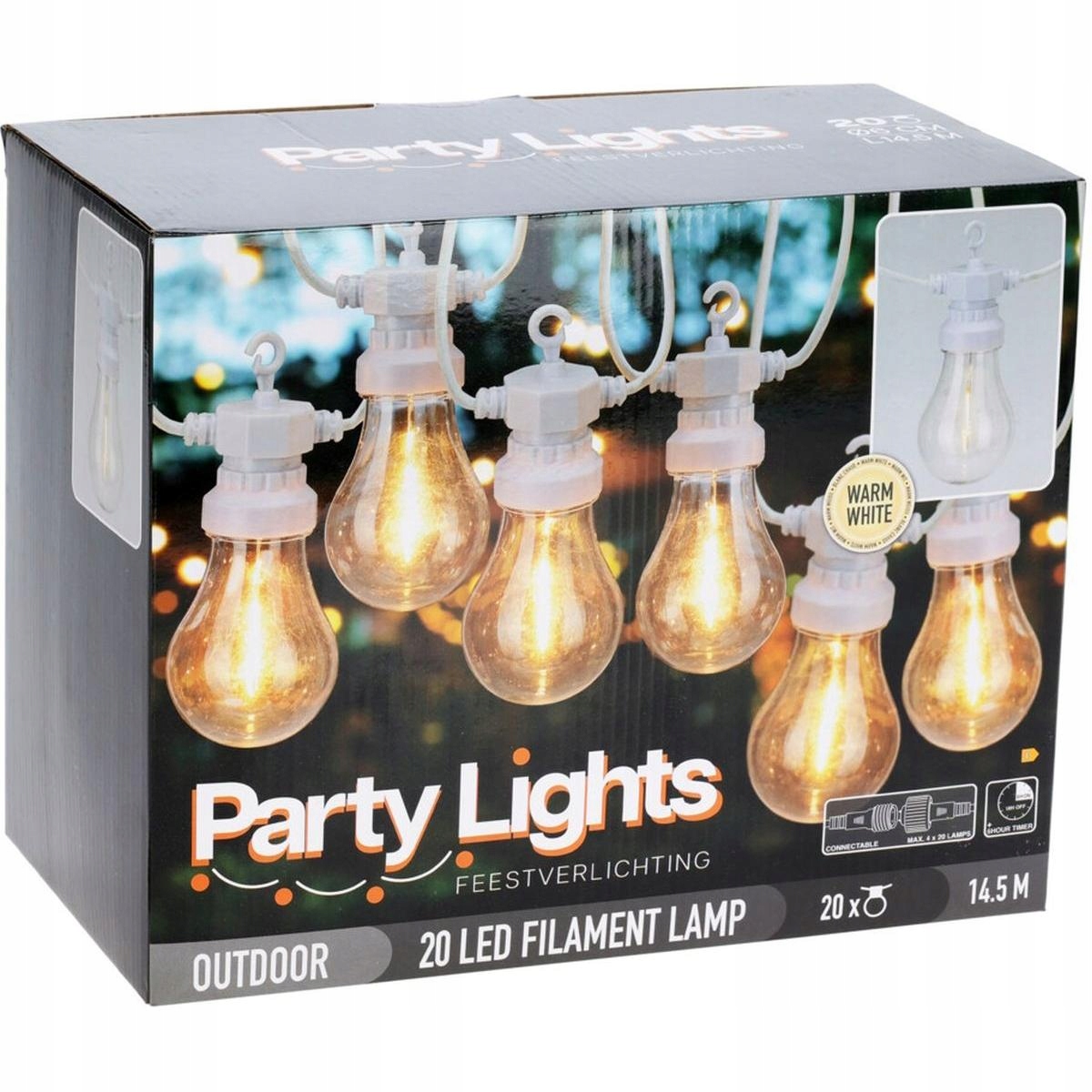 ProGarden KO-LE2200270 Světelný řetěz Led Party 20 žárovek bílý