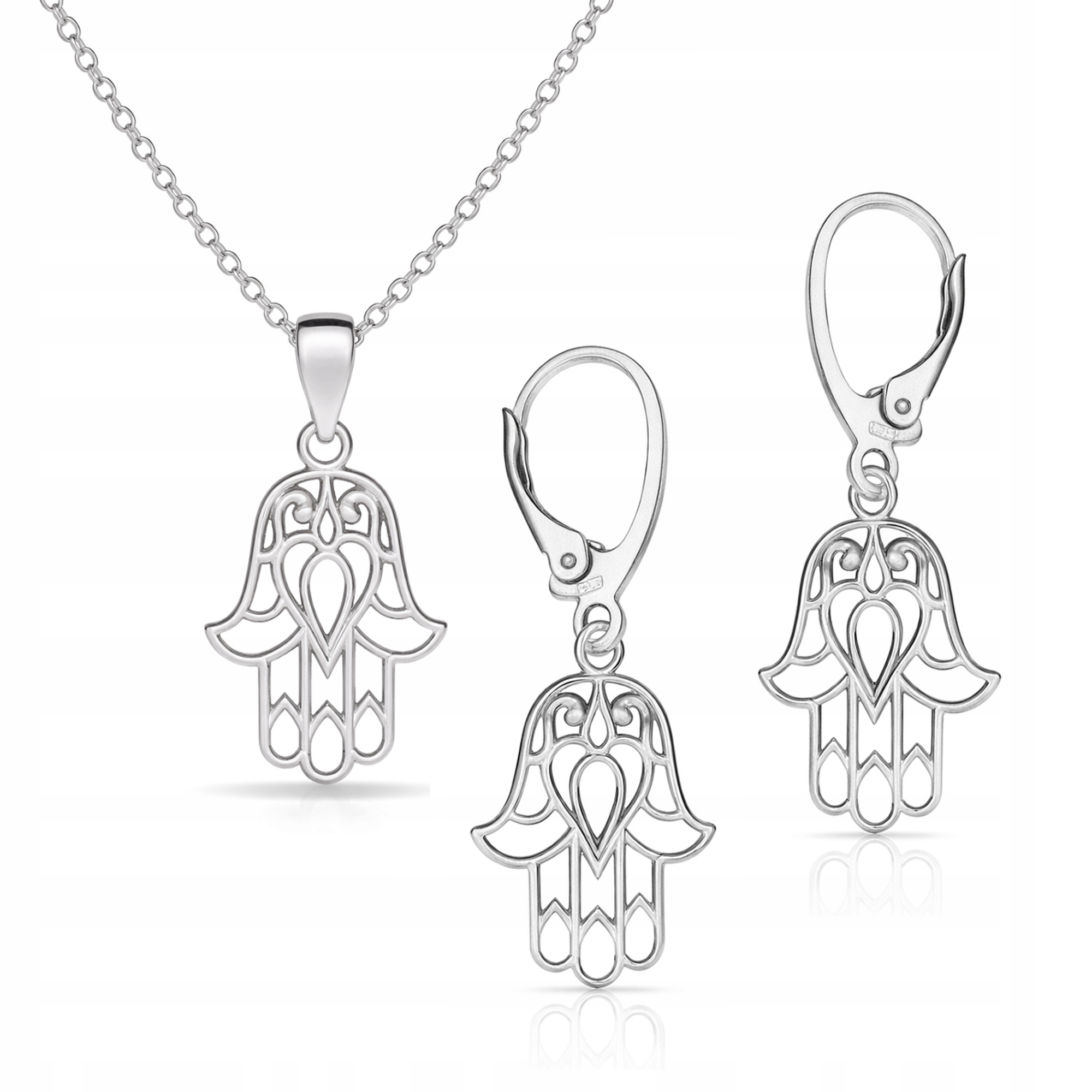 Ruka Fatimy Hamsa Stříbrný set šperků rolo stříbro 925