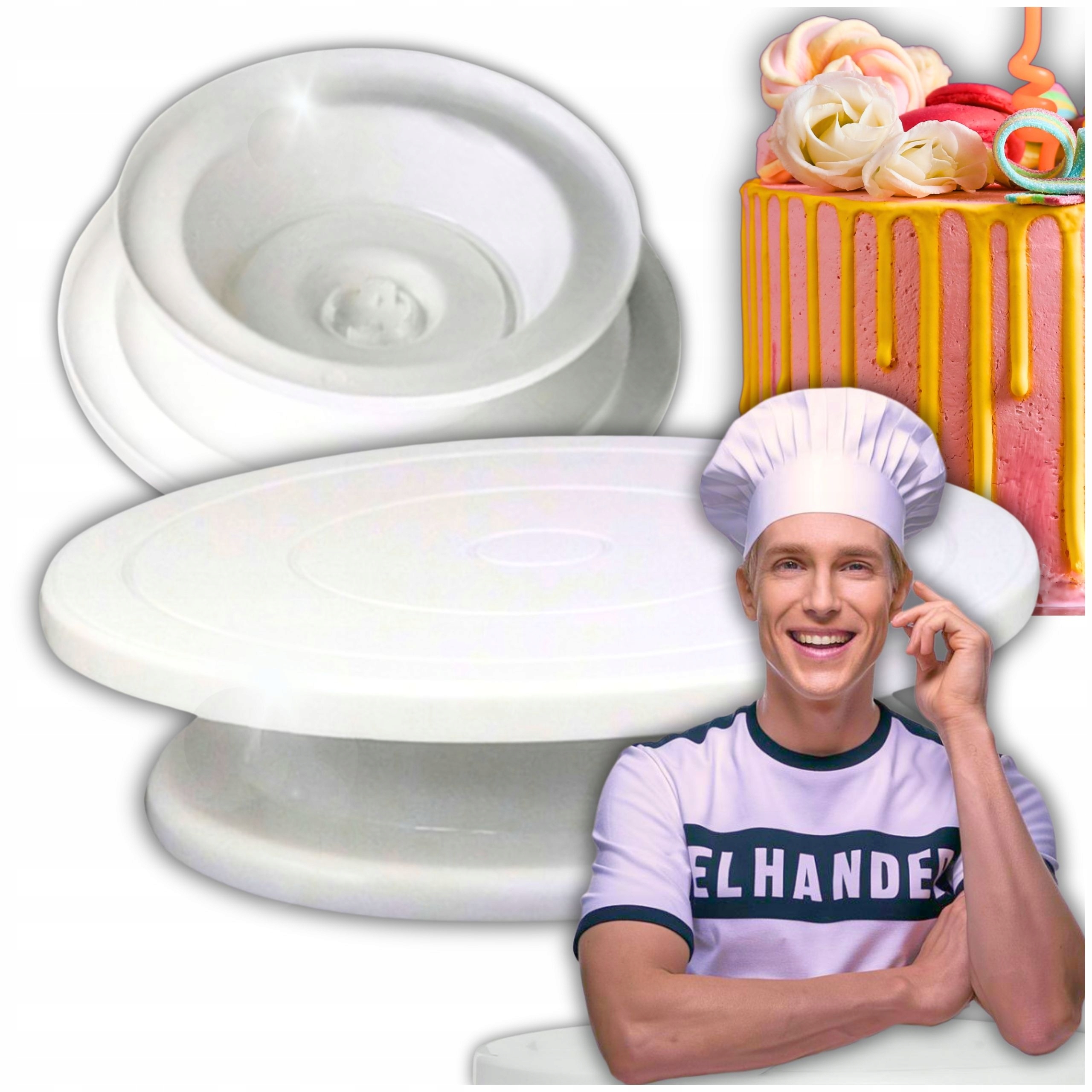 PATERA OBROTOWA NA CIASTO TALERZ OBROTOWY PATERA DO TORTU 28cm STABILNA