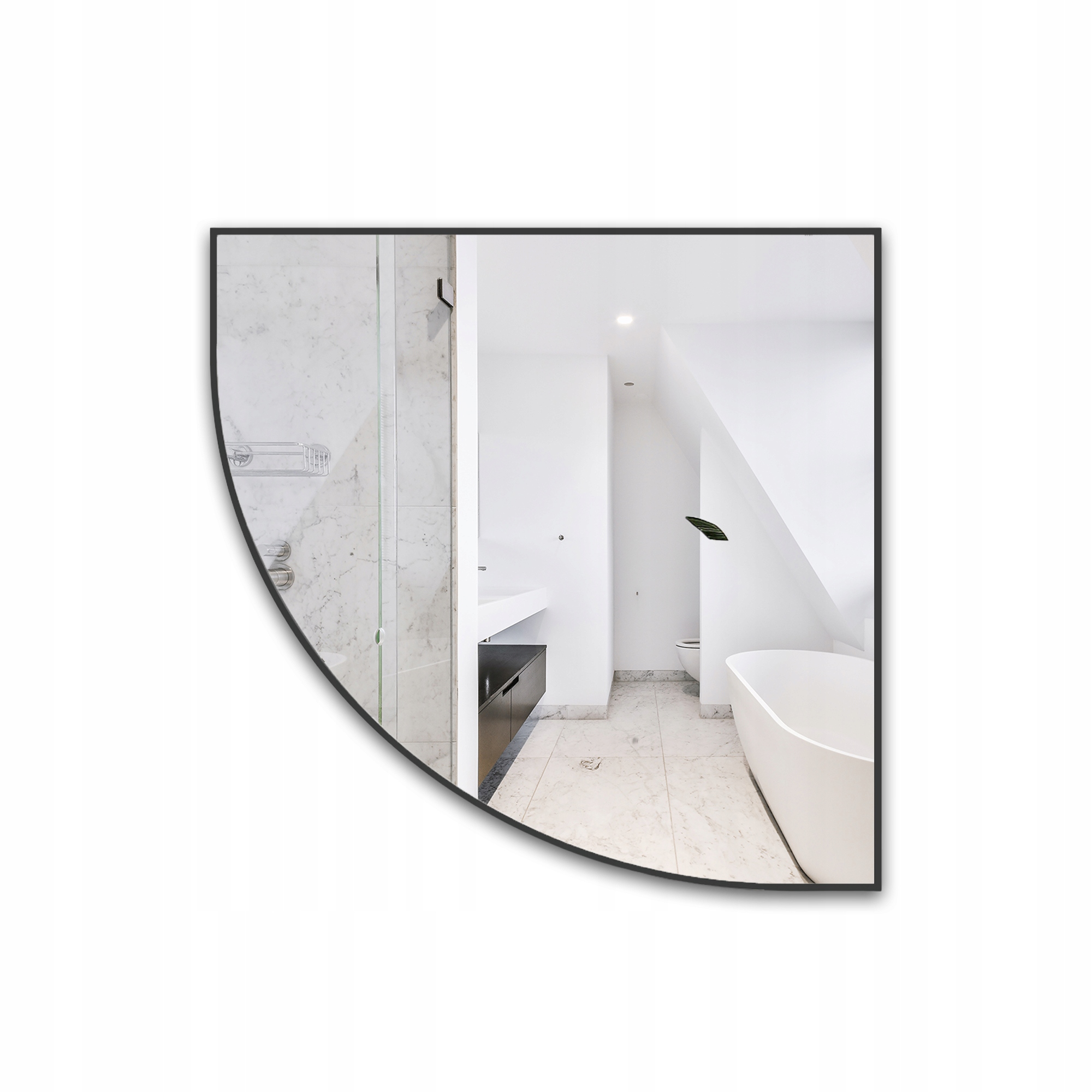 Zrcadlo Čtvrtka z kola v černém rámu Mdf 70X70