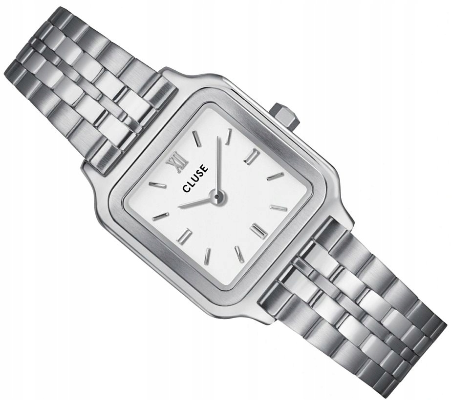 Elegantní A Módní Dámské Hodinky Cluse CW11817 Stříbrné Čtverec 24mm Krabička