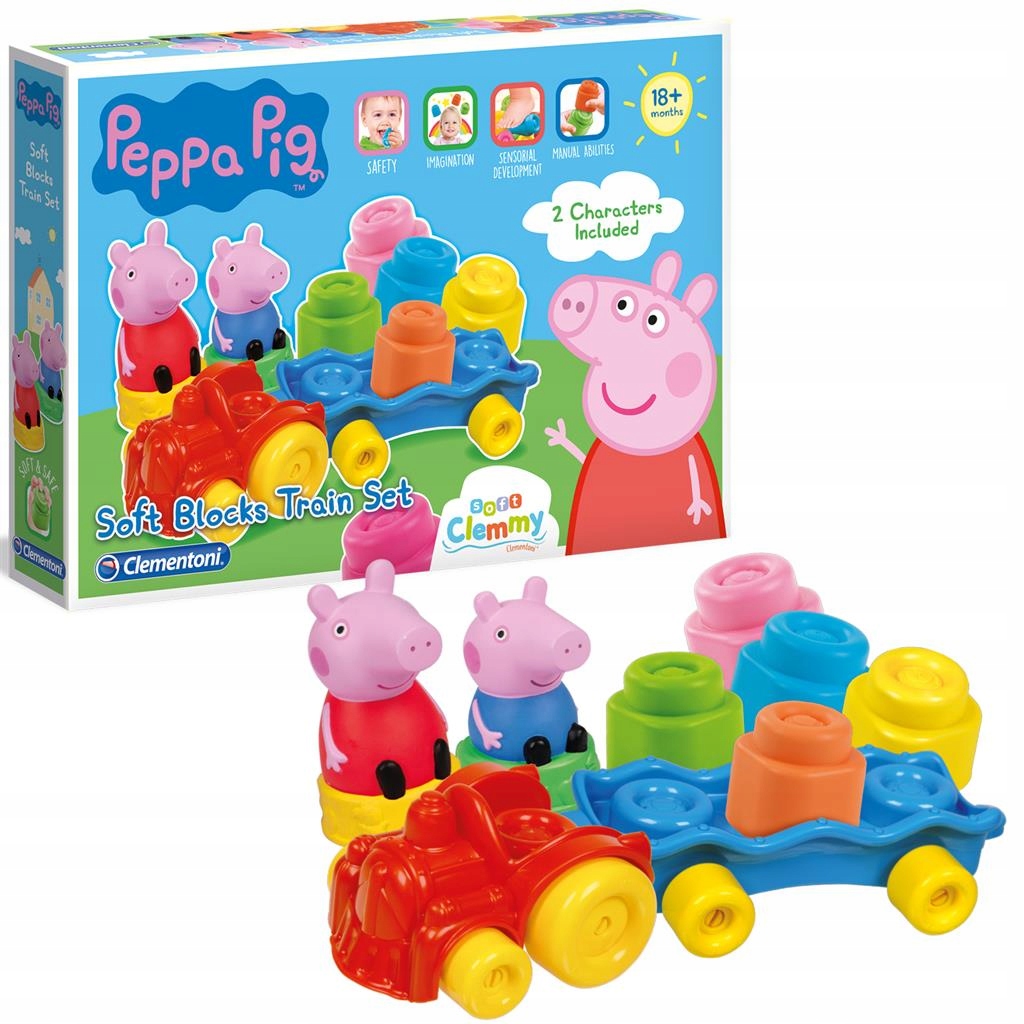 CLEMMY KLOCKI POCIĄG ŚWINKI PEPPY ŚWINKA PEPPA