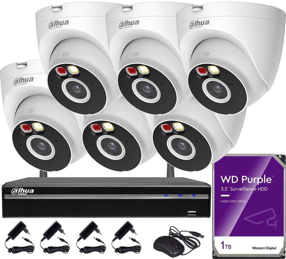 Monitorovací sada Dahua 6 kamer 5MPx IPC-HDW1539DA-SAW-IL Smart Dual Light