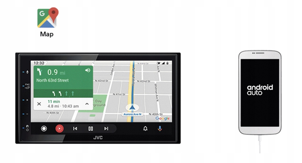 JVC KW-M565DBT radio Android Auto CarPlay iPhone Marka JVC