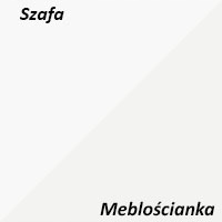 Meblościanka KUBA Szafa z lustrem 200 cm biały mat Wykończenie matowe