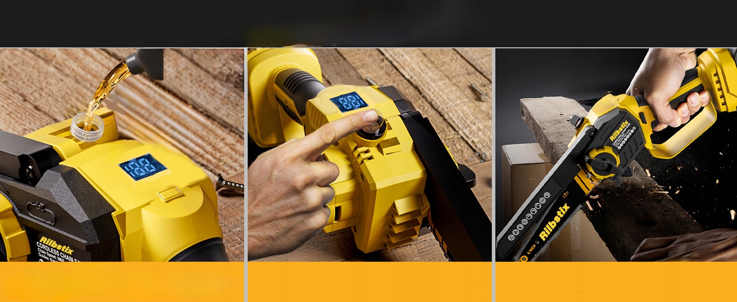 PIŁA ŁAŃCUCHOWA AKUMULATOROWA PILARKA GAŁĘZIÓWKA 6 CALI+8CALI 2 w 1 Długość prowadnicy 20 cm