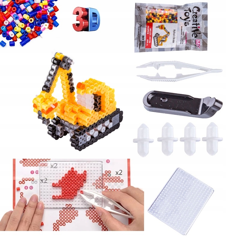 

Koraliki do prasowania 3D pojazd budowlany Młot