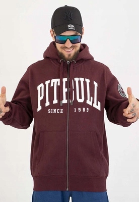 Mikina Pit Bull S Kapucí Zip Norton tmavě vínová