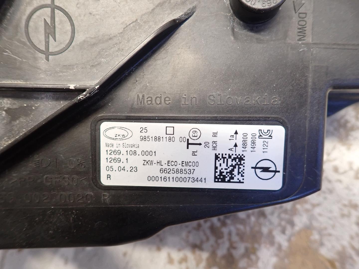 light front front right OPEL ASTRA VI L 2022- FULL LED 9851881180