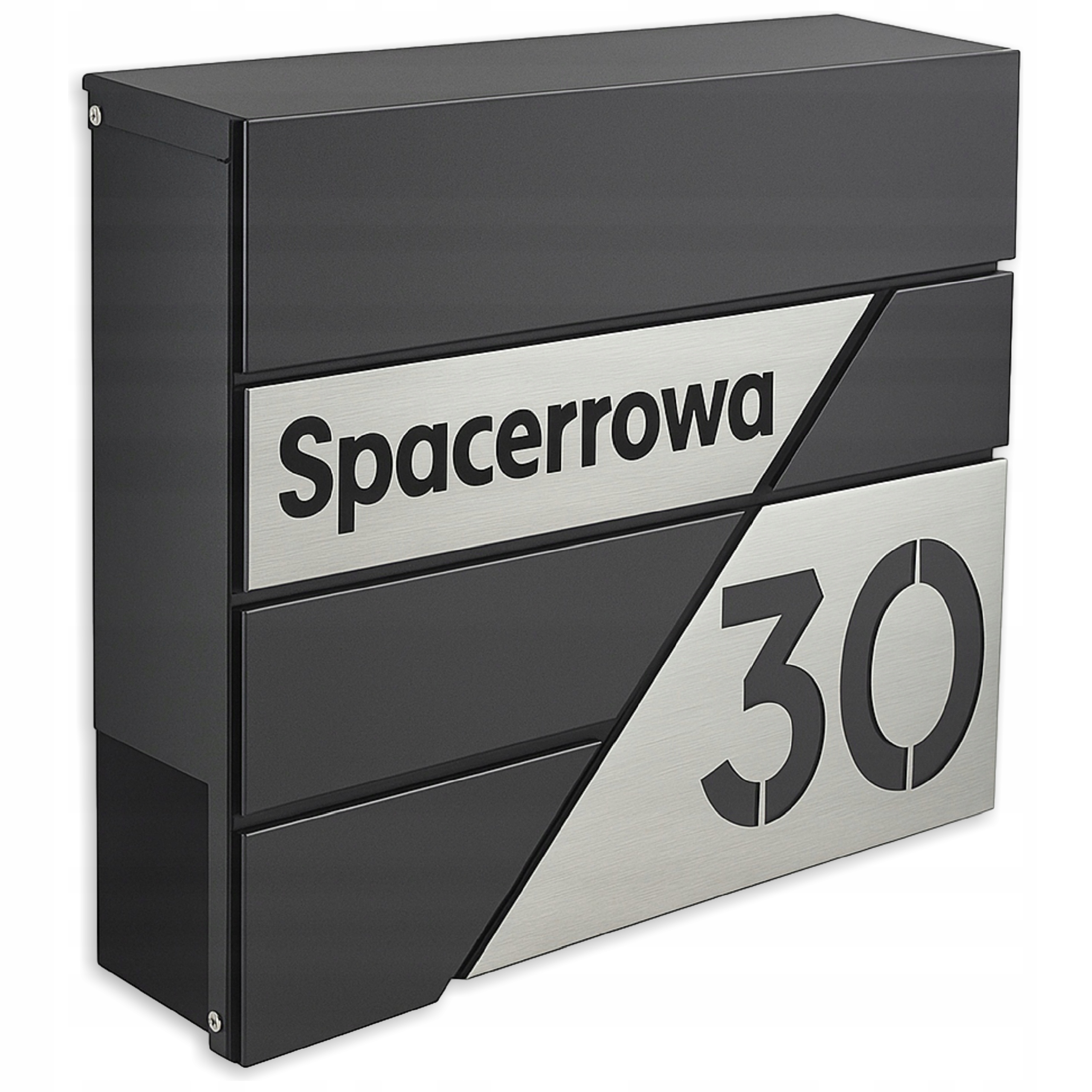 Poštovní schránka s číslem domu a adresou nerezová ocel Cnc držák na noviny