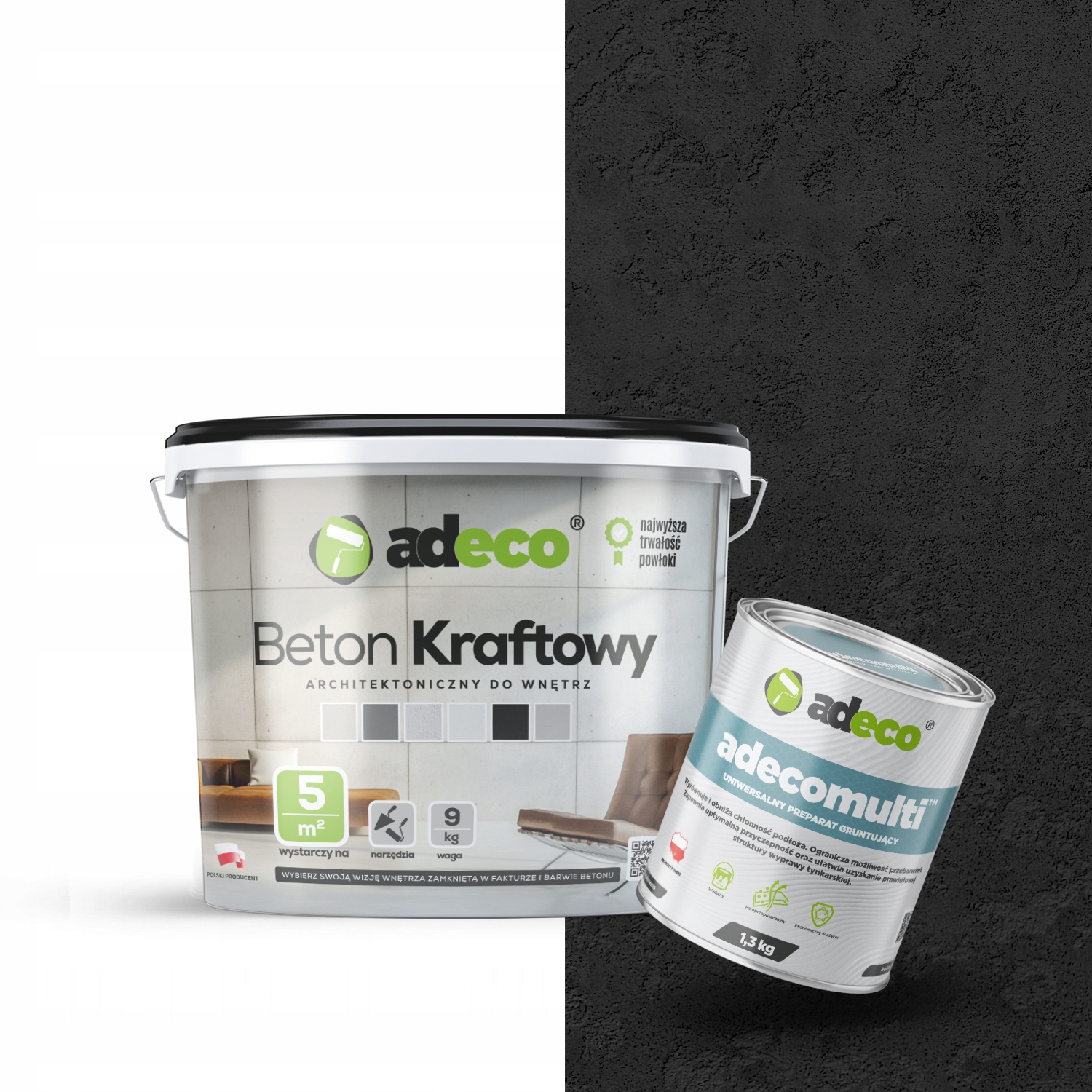 Beton Architektonická dekorativní omítka sada na 5 m² barva černá Černá