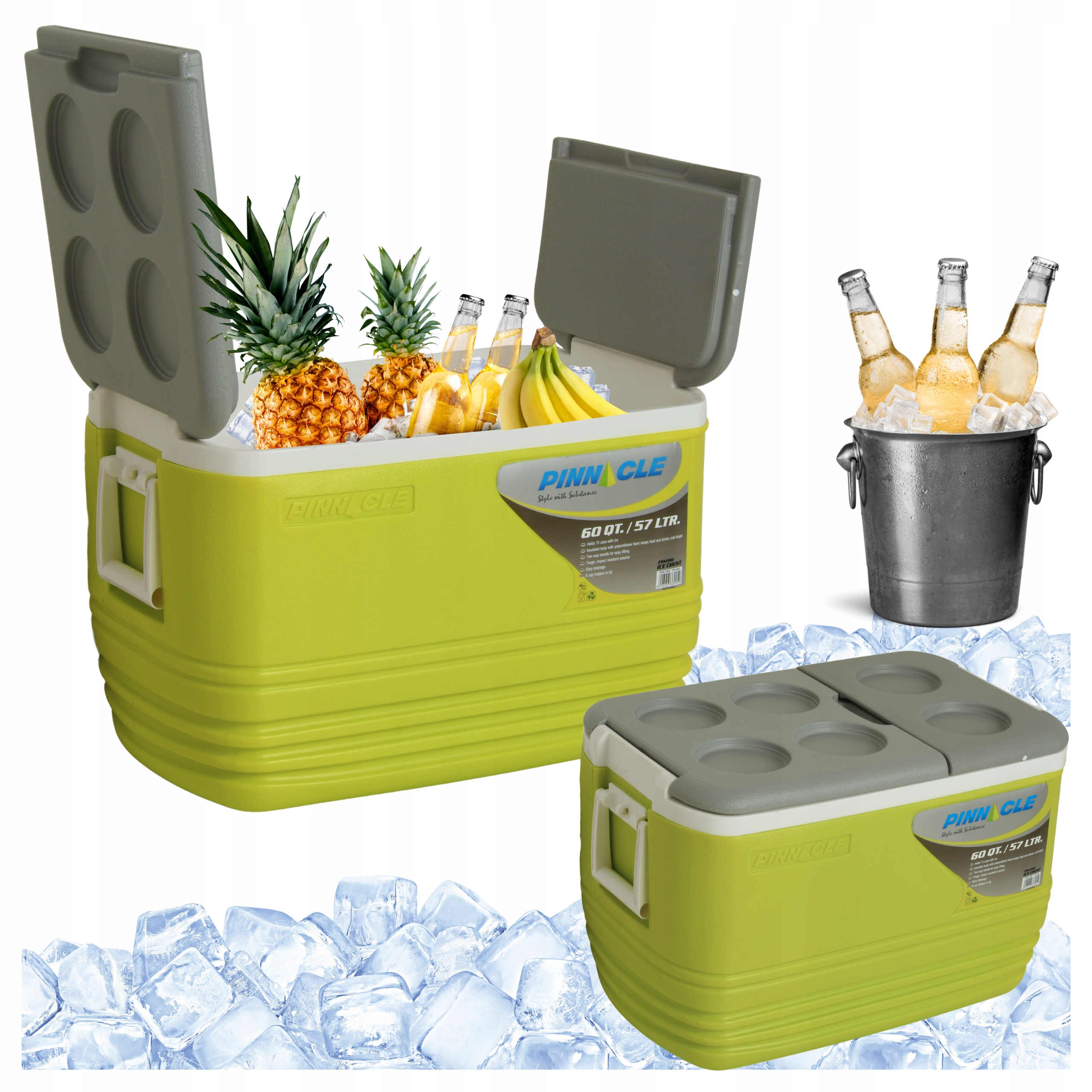 Velká turistická lednička na mrazicí vložky 57 l do auta Pinnacle Eskimo