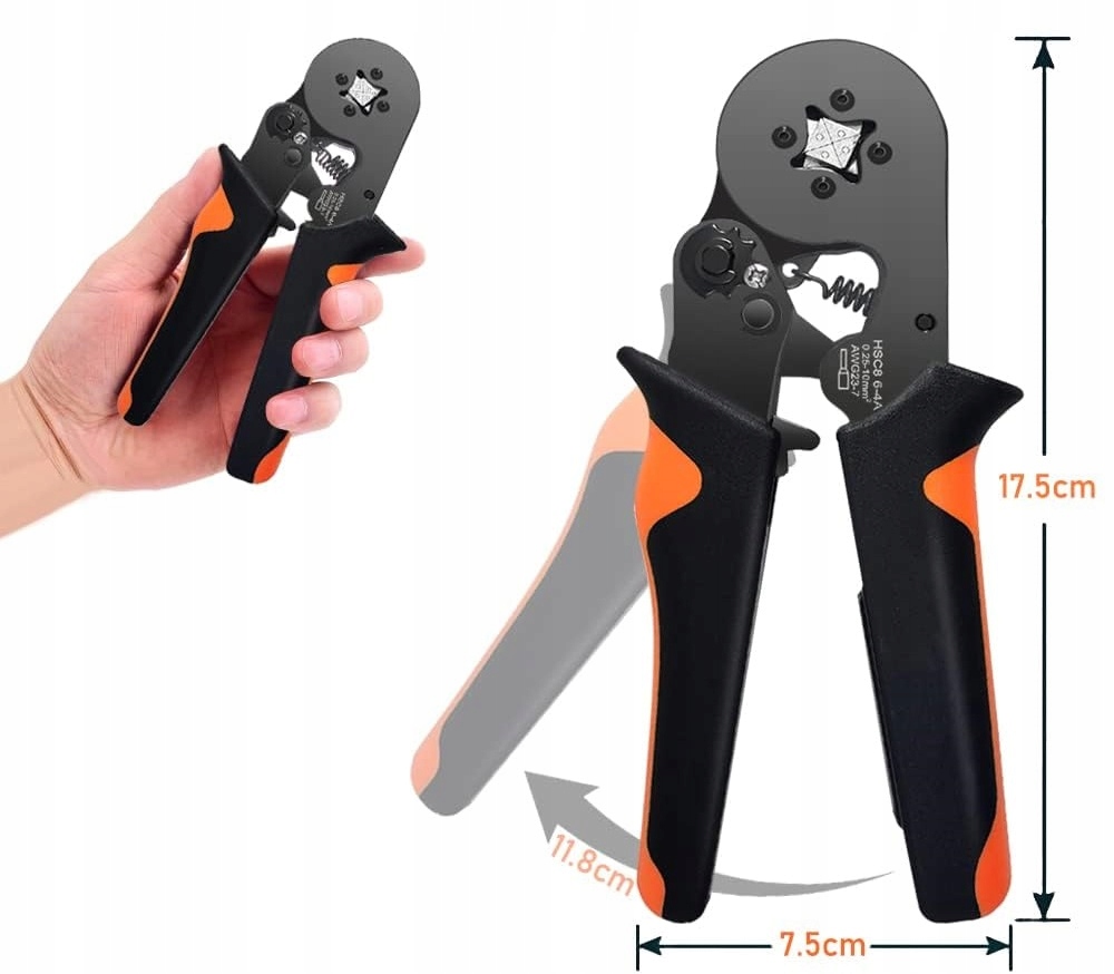 ZACISKARKA PRASKA KONEKTORÓW TULEJEK KOŃCÓWEK KABLI PRZEWODÓW ZESTAW 1200sz Kolor wielokolorowy