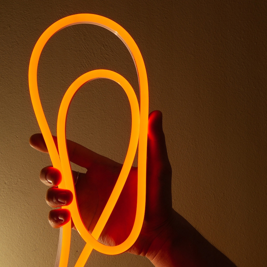 Jytrend Fil lumineux néon 2,7 m avec batterie – Orange