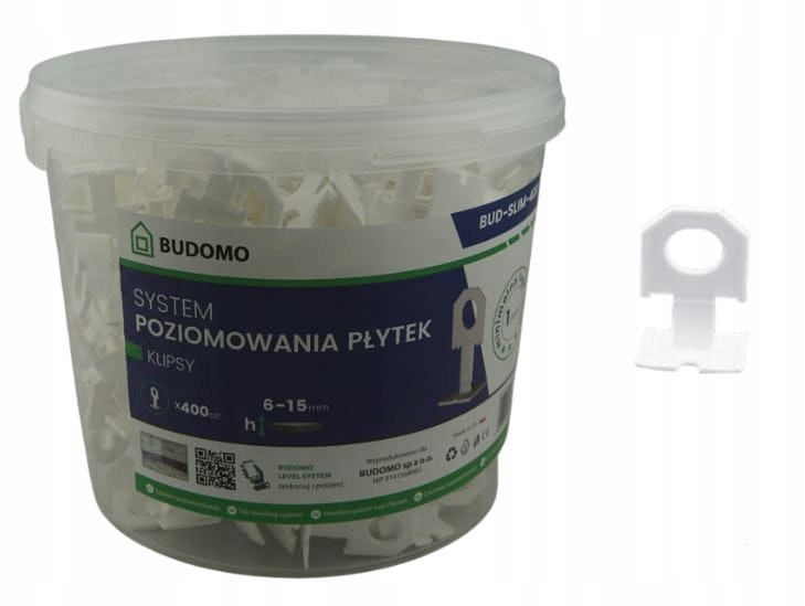 

System poziomowania płytek 1mm biały 400 klipsów
