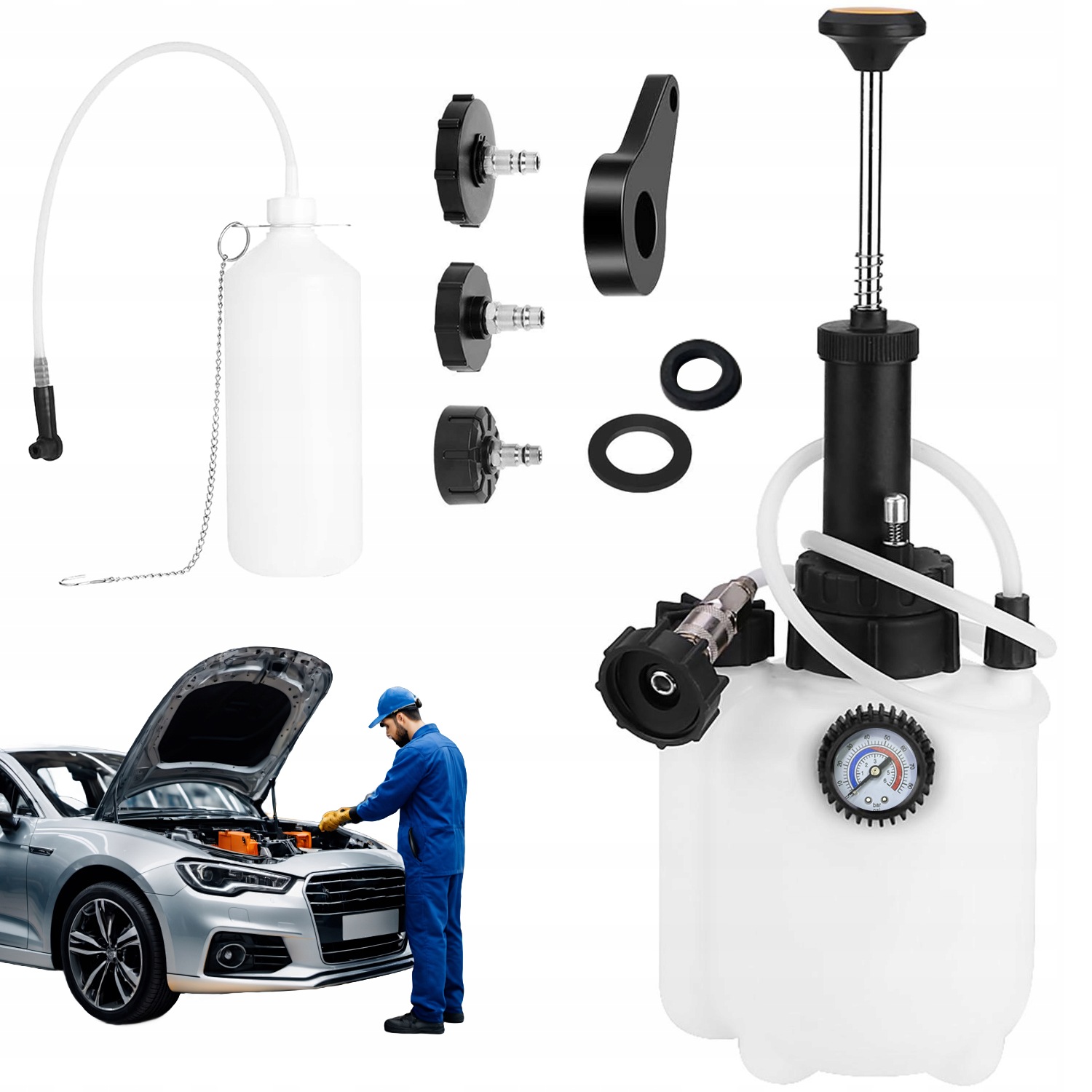 Sada Na Odvzdušnění Brzd 3 L S Klíčem Pro Údržbu Automobilu
