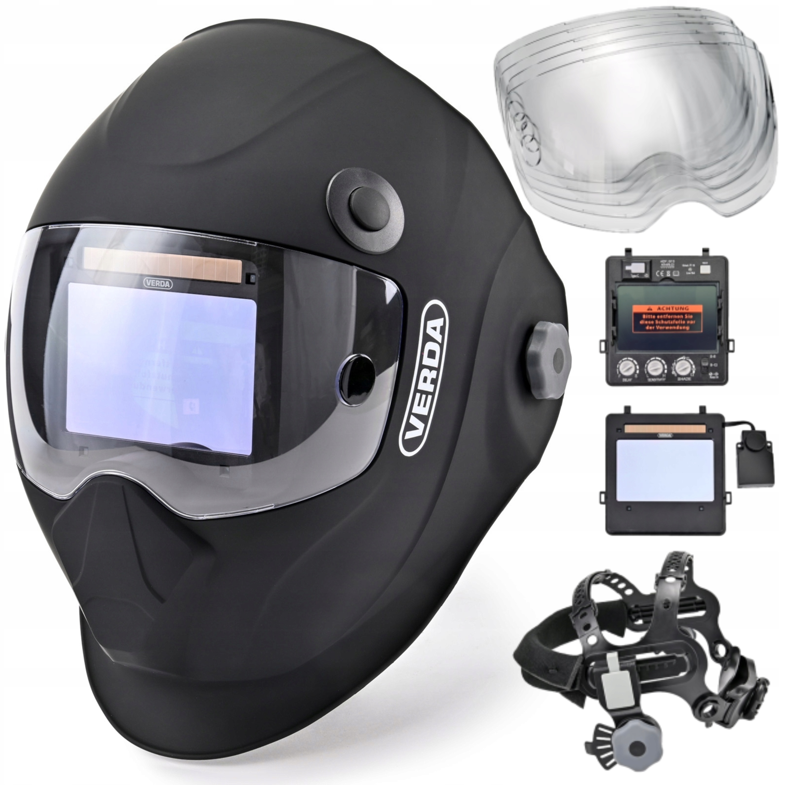 MASKA PRZYŁBICA SPAWALNICZA SAMOŚCIEMNIAJĄCA DO SPAWANIA SZLIF FILTR +6SZYB