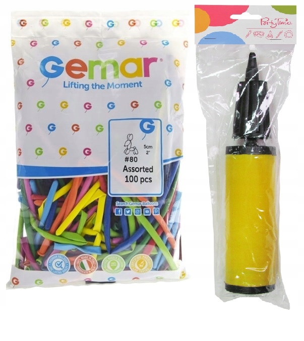

Balony do modelowania Gemar rurki 100szt + pompka