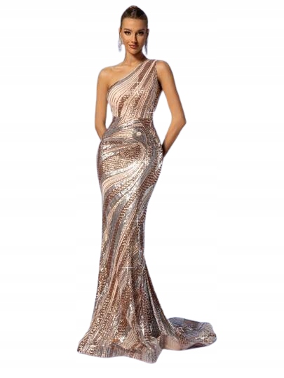 Shein Šaty S Flitry Na Jedno Rameno S 1GE