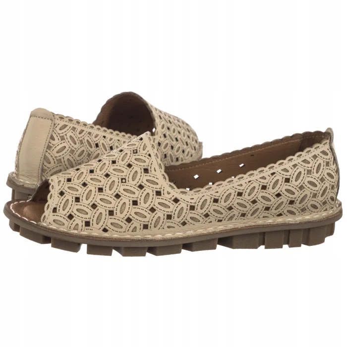Polobotky Mokasíny Dámské Venezia Béžové E137LEBEOBM029