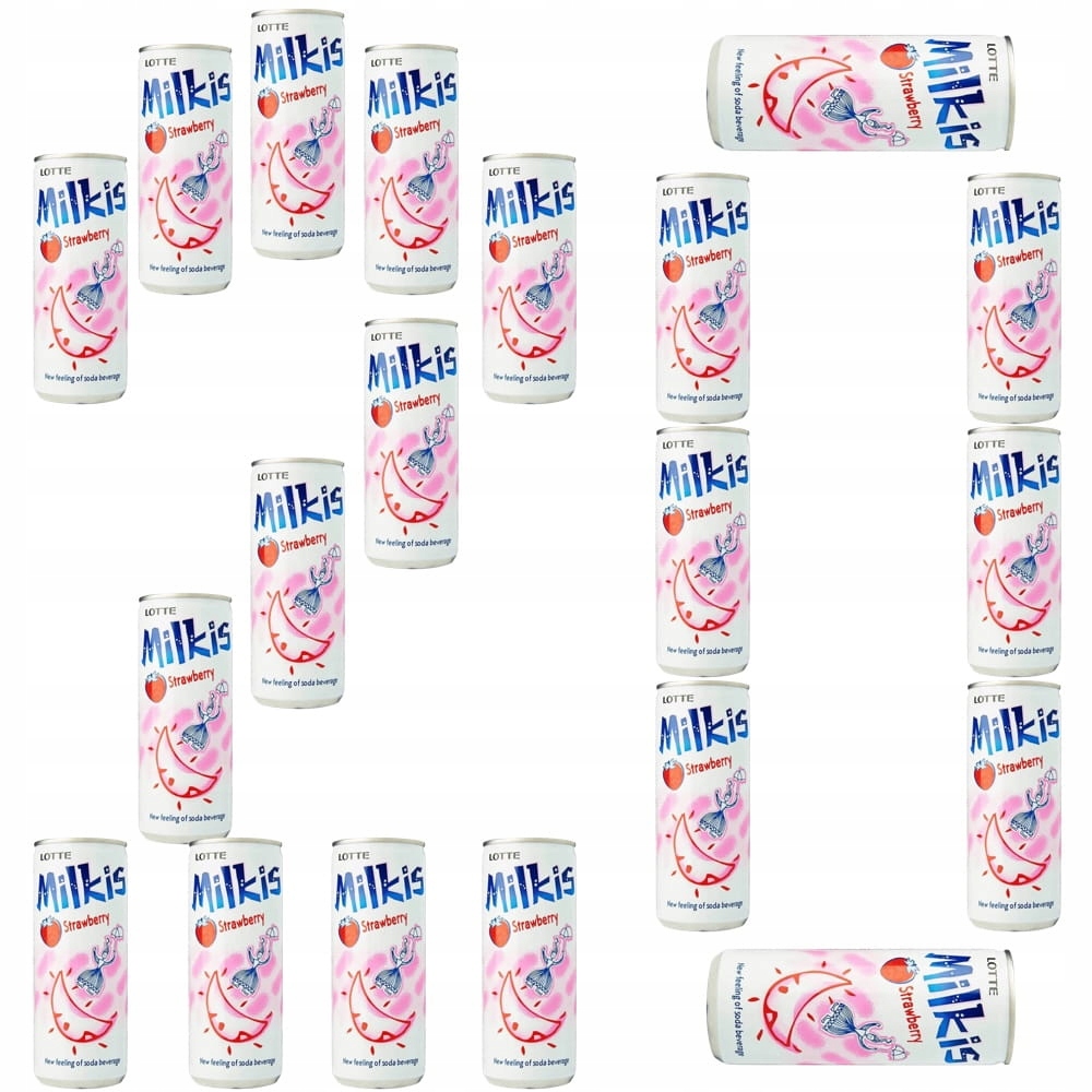Levně 20 x Mléčný Sycený Nápoj Milkis Jahodový Strawberry 250 ml Lotte