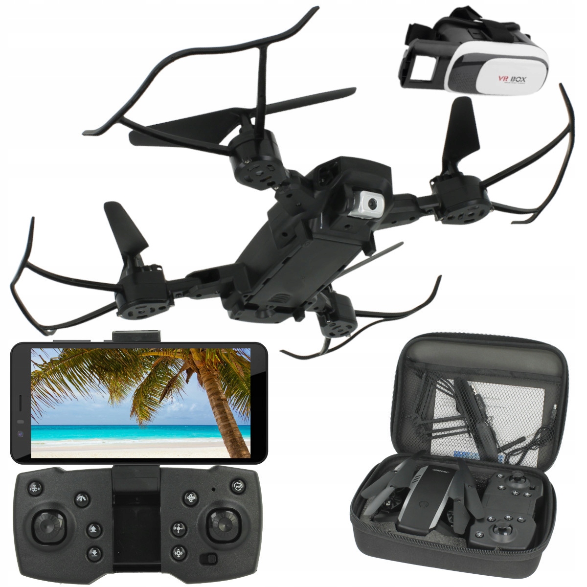 Dron s Wi-Fi kamerou Android iOS Kompas Návrat Brýle Vr 3D 15 min Dosah 100 m