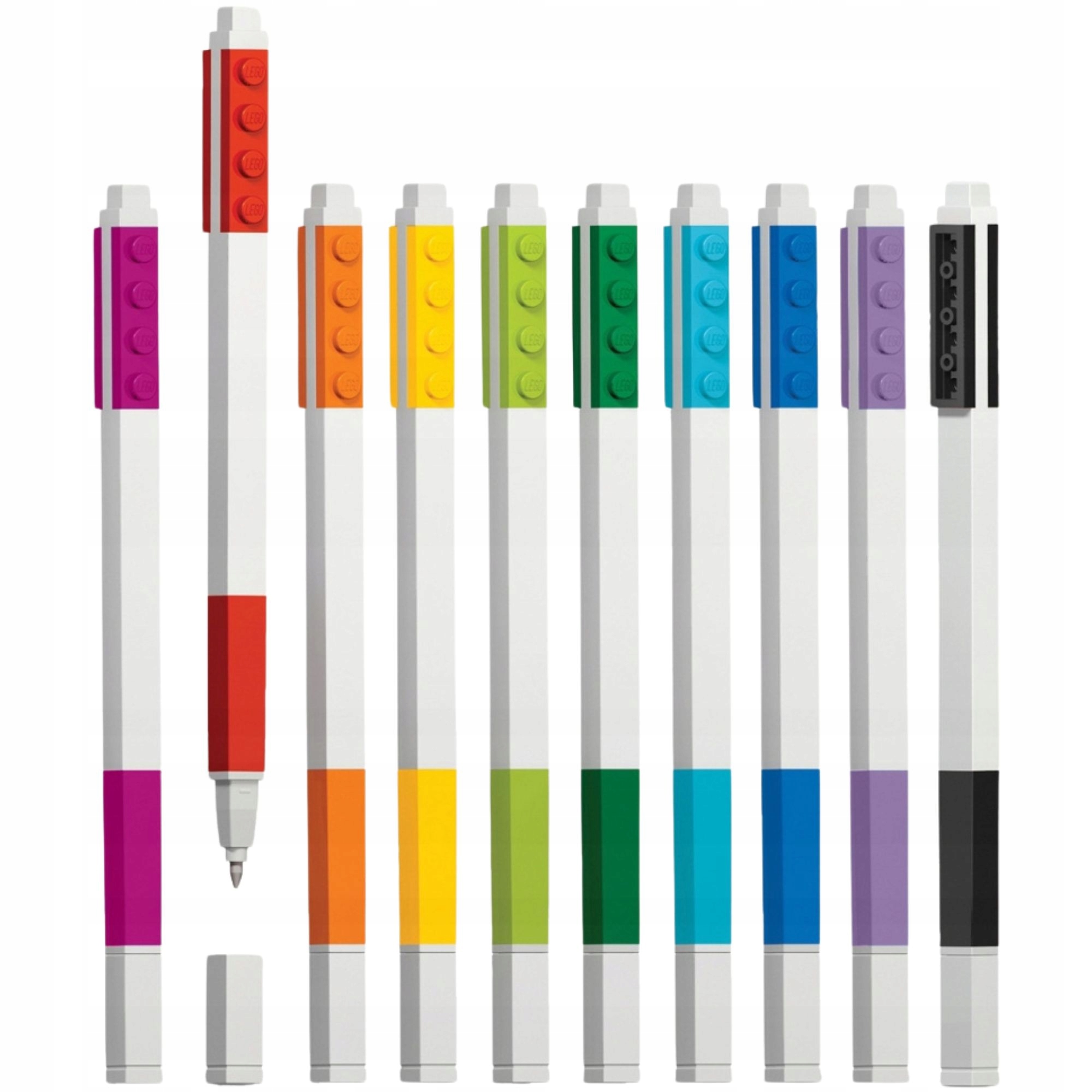 Sada gelových barevných per Lego – 10 kusů