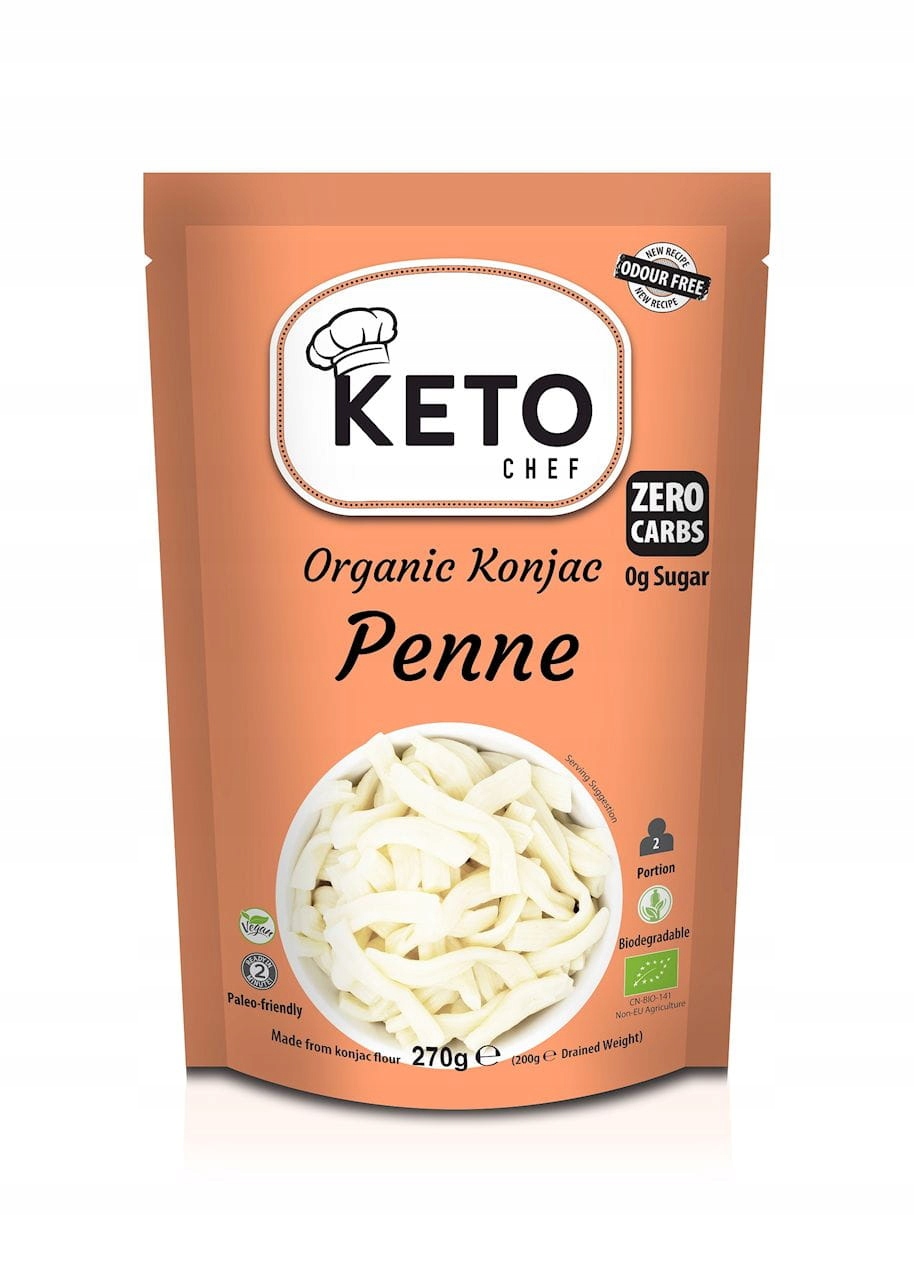 Těstoviny konjac penne Bio 270 g Keto Chef