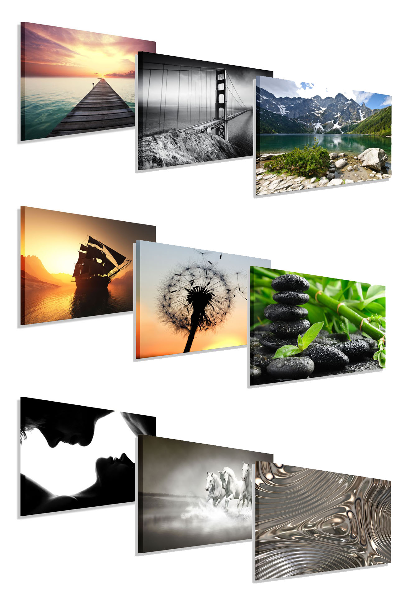 OBRAZ WARSZAWA PANORAMA 170x70 NA PŁÓTNIE SZAROŚĆ Sposób wykonania druk cyfrowy