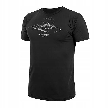Sensor Coolmax Tech Mountains 98 pánské triko kr.rukáv černá velikost M