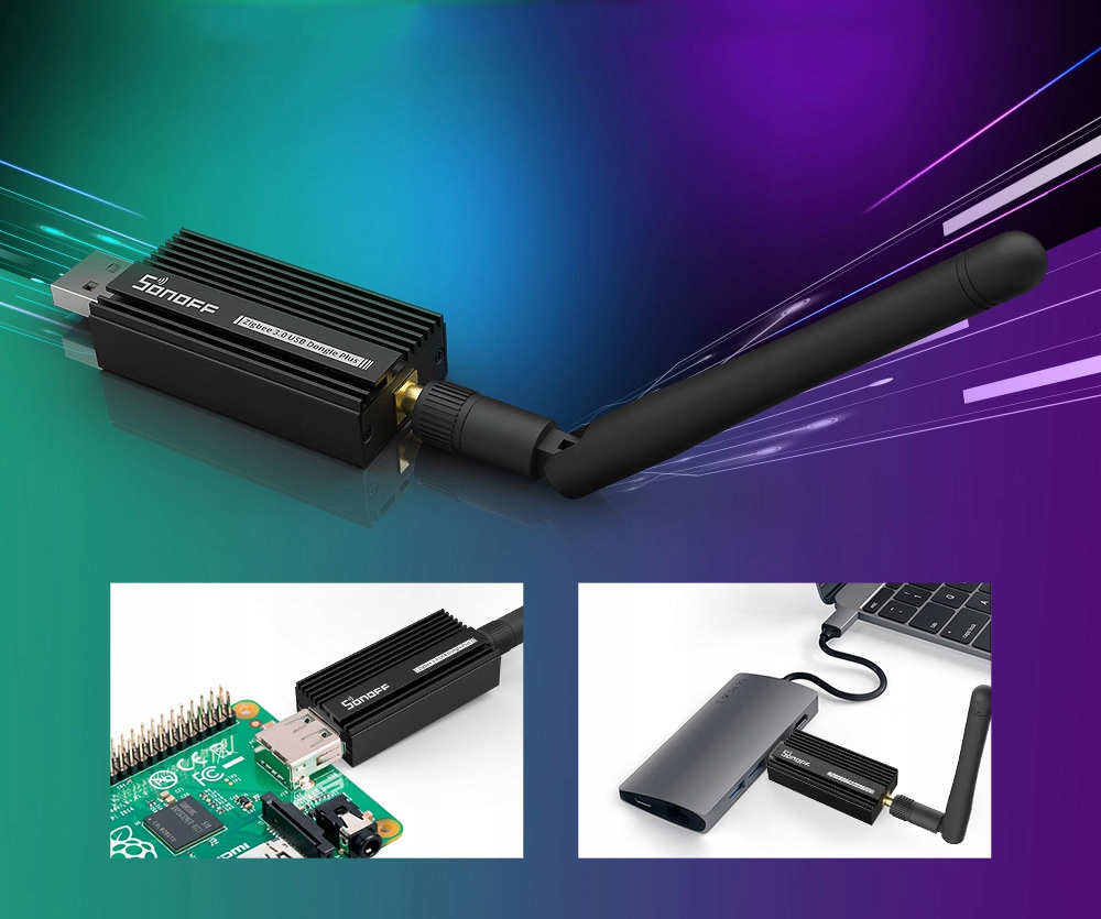 SONOFF Zigbee 3.0 USB Dongle Bramka ZigBee2MQTT Cechy dodatkowe łączność radiowa