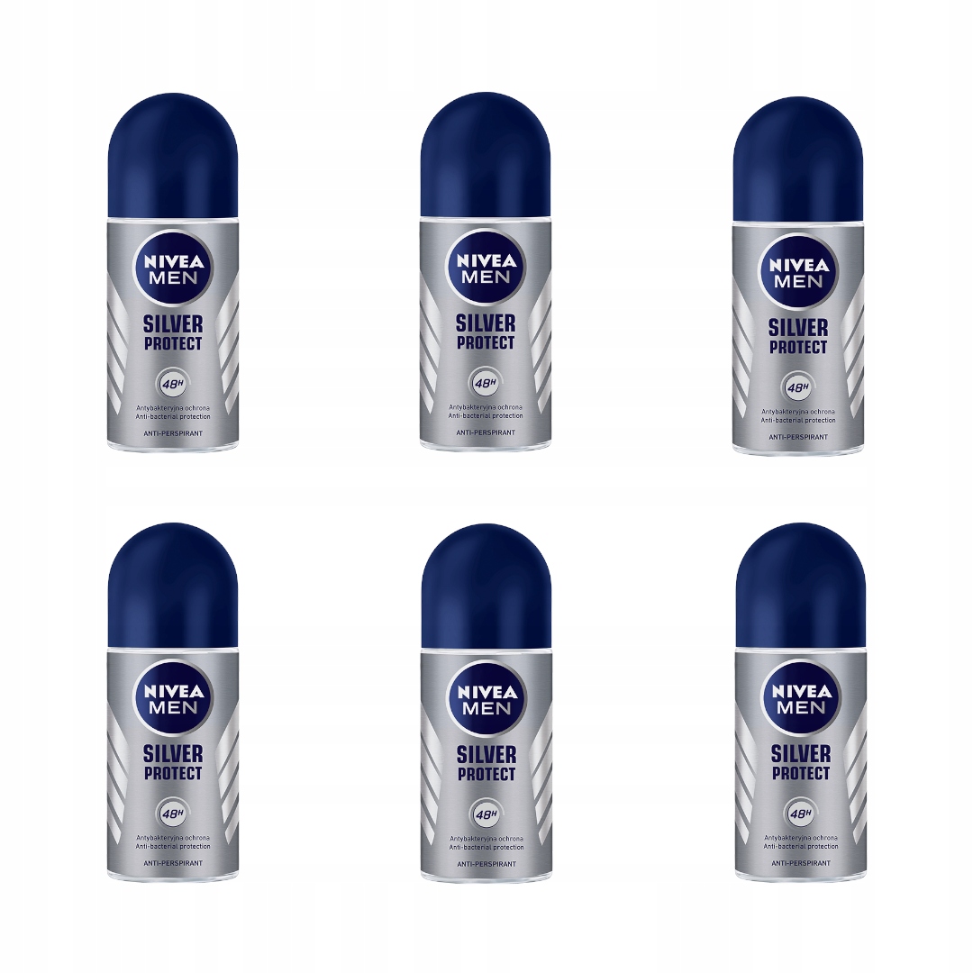 Nivea Silver Protect Antiperspirant roll-on, 50 ml x 6 (6 kusů)