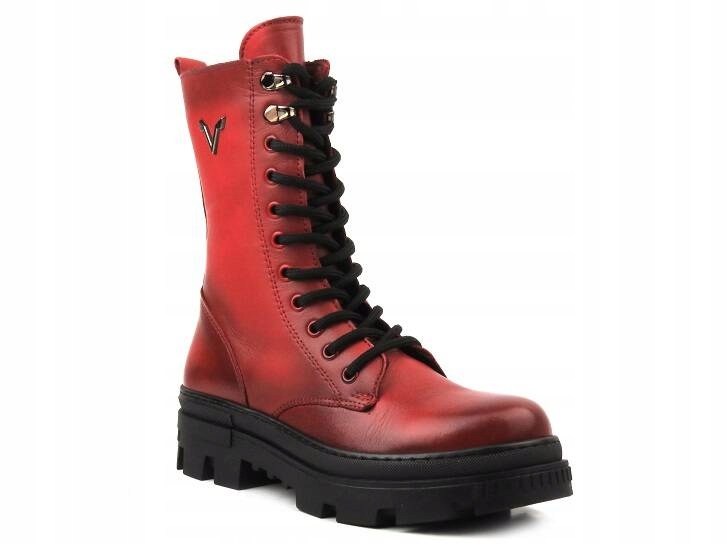 Kanady Dámské Červené Vacarro 493 vel. 40 Kožené Kotníkové Boty Dárek